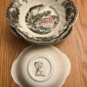 Johnson Bros Old Mill 8 piece soup bowls Dinnerware Set 6 inches